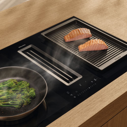 Установка бытовой панели конфорок со встроенной вытяжкой KMDA, CSDA